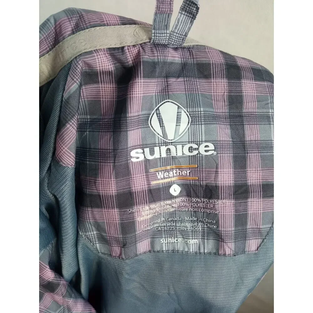 Sunice Weather Womens 1/4 Zip Pullover Windbreaker Pink Plaid Size Large